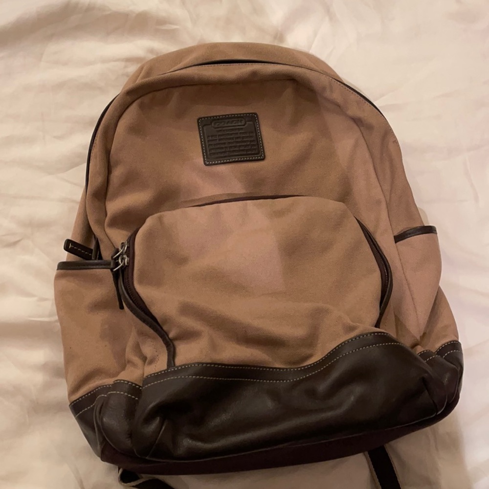 Coach canvas backpack.